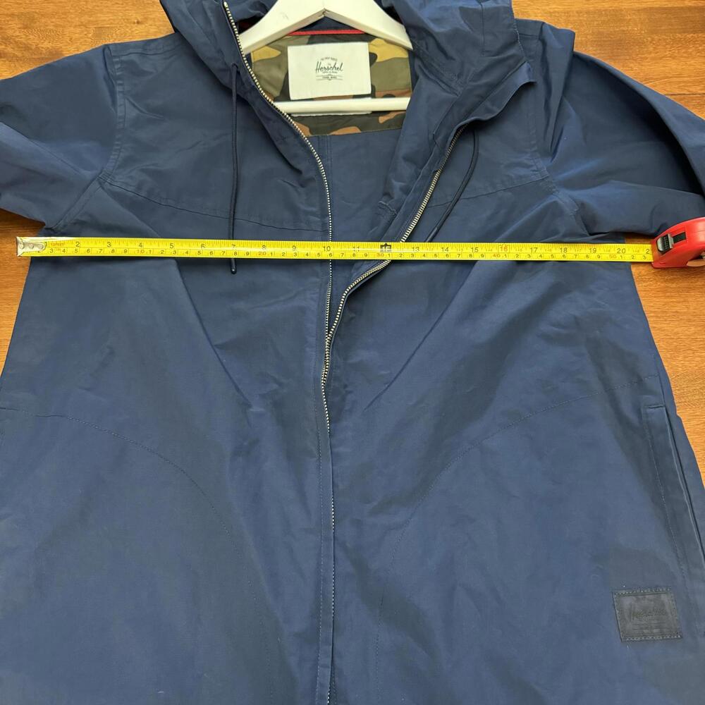 HERSCHEL MEN’S ZIP FRONT LIGHT WEIGHT WINDBREAKER JACKET, NAVY LARGE - Picture 7 of 8